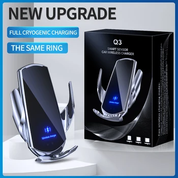 New Upgrade Car Mobile Phone Holder 15w Wireless Charging Portable Car Holder Cellphone Bracket Stand In Car Device 1