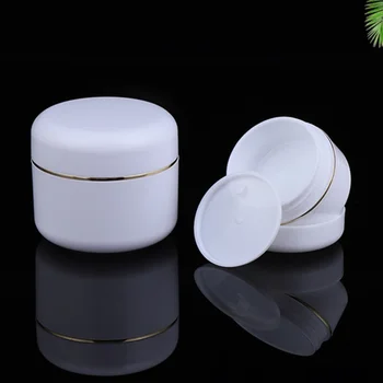 20/50pcs/Lot 10g-500g Face Cream Jars Lotion Cosmetic Containers Plastic Refillable Bottles White Travel Empty Makeup Wholesale