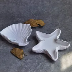Mini Shell Concrete Storage Tray Silicone Molds Conch Cement Candlestick Plaster Jewelry Display Tray Plate Resin Epoxy Mould