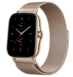 Magnetic Metal Mesh Smartwatch Bracelet Strap for 22mm (Rose gold)
