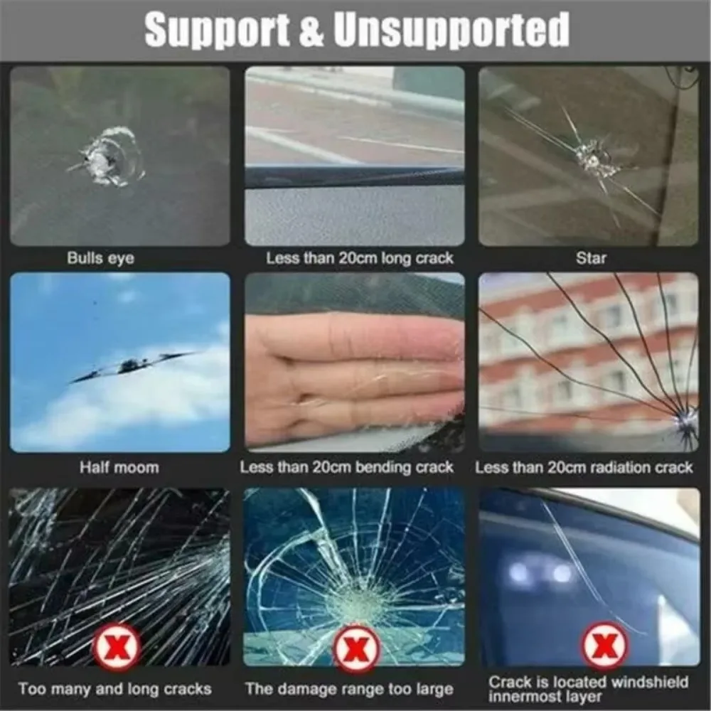 Glass Repair Resin Kit for Car Windshield Crack Restoration
