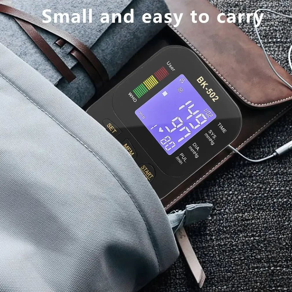 Electric Blood Pressure Monitor Electric Tonometer Arm Blood Pressure Monitor Digital Heart Beat Rate Pulse Meter Backlight Automatic Home Blood Pressure Meter
