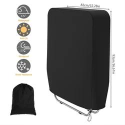 Premium Black Waterproof UV - Resistant Folding Chair Cover with Storage Bag - 93x82cm (Black)