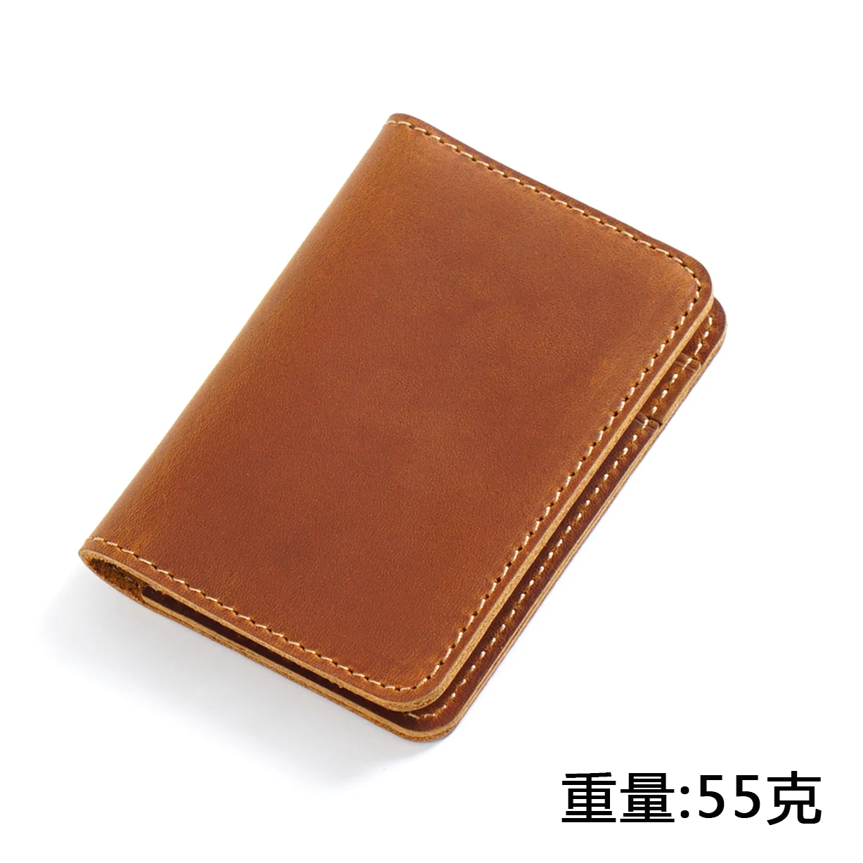 Men's Vintage Crazy Horse Leather Card Holder-Slim Short Wallet for IDs & Cards, Multi-Functional Top GrainUltra-Thin Case