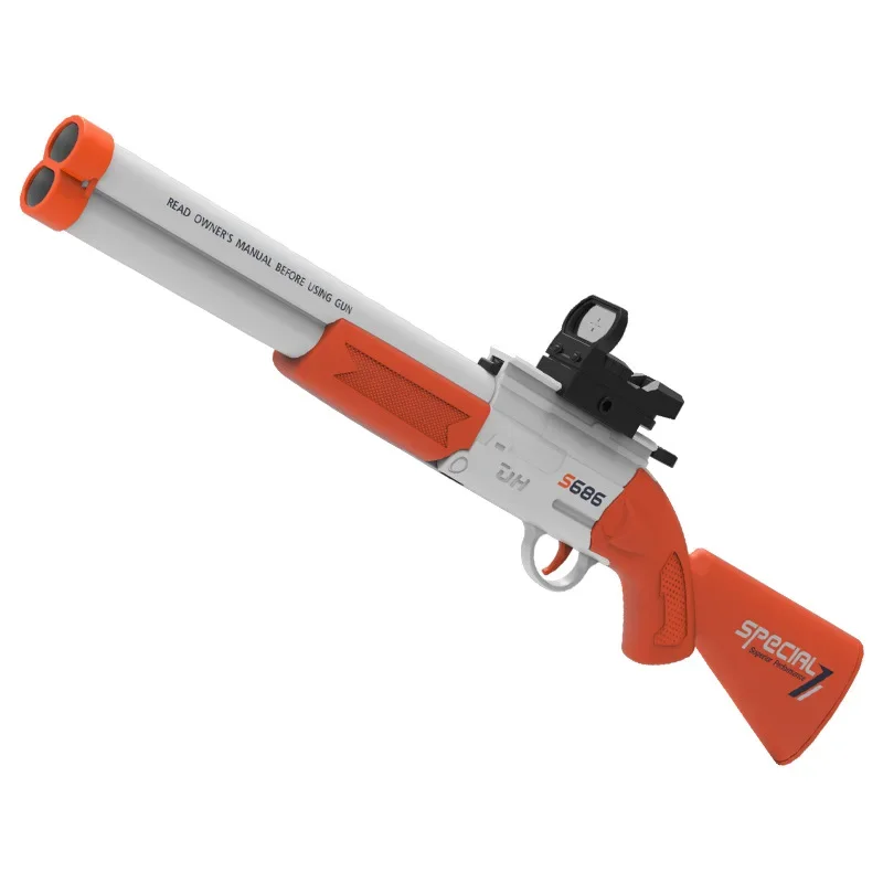 S686 Rifle Toy Gun Double Barreled Airsoft Launcher Dual Soft Bullets Outdoor Sports Game Pistola Shot Gun Weapon for Kids Gift 6