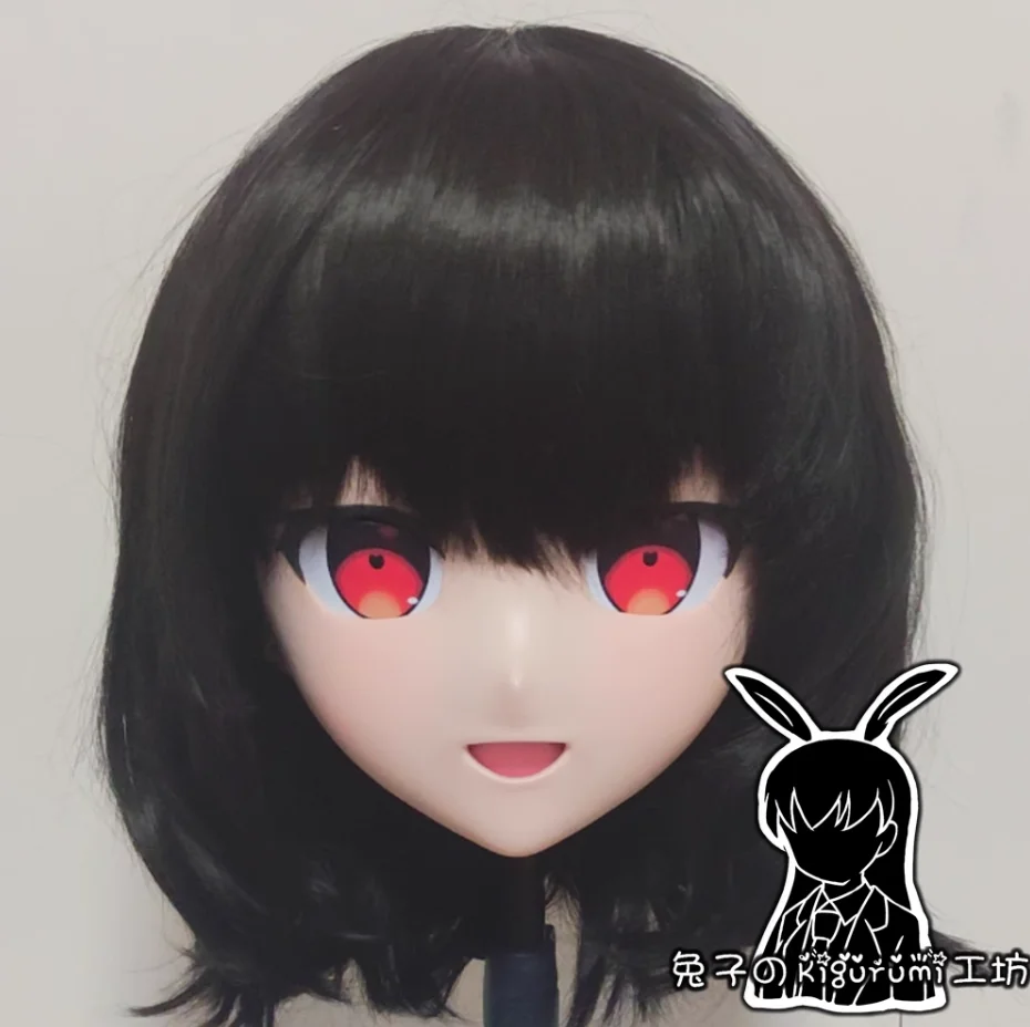 

(RB32931)Customize Lockable Full Head Resin Cartoon Cosplay Japanese Character Anime Role Play Kigurumi Mask With Back Shell