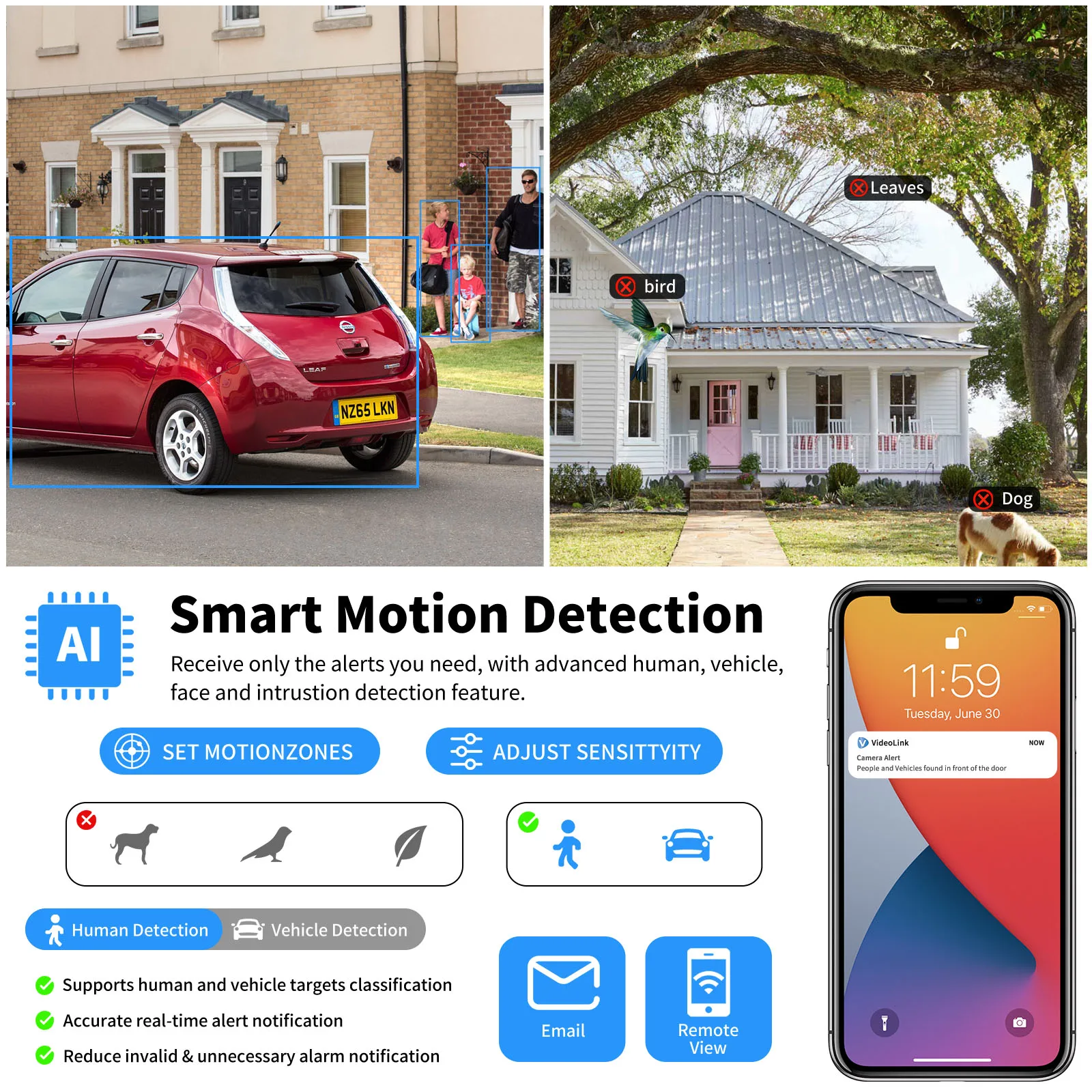 Vikylin Hik Compatible 4K 8MP Mini Dome IR Night Vision Security IP Camera Onvif Mic POE Human Vehicle Detection IP67 Home CCTV