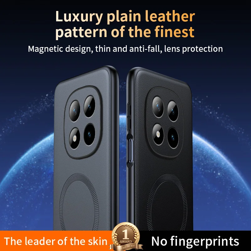 Luxury Magnetic Leather Shockproof Phone Case - Skin-Feel, Anti-Fall Cover