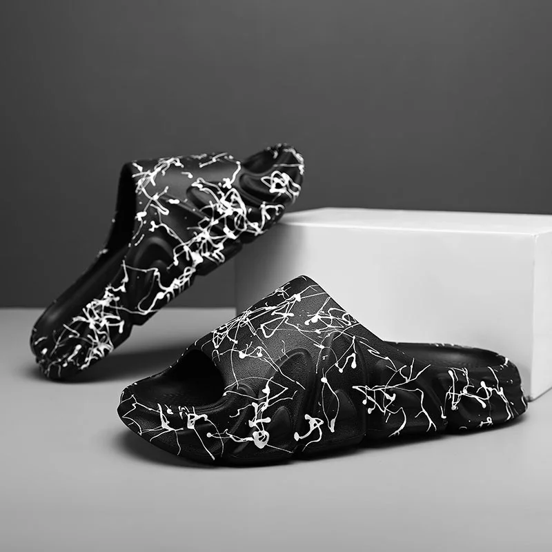 Slip-Hausschuhe für Herren, rutschfest, rutschfest, für den Sommer, bequem, mit dicker Sohle, für drinnen und draußen_voghion.com