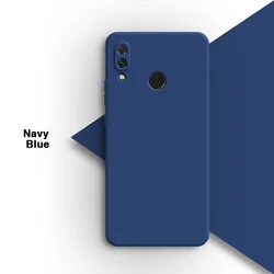 Premium Candy Phone Case - High-Quality Liquid Silicone, Straight Edge Design, Luxury Shockproof Protection for Huawei Nova 3E (Navy Blue)