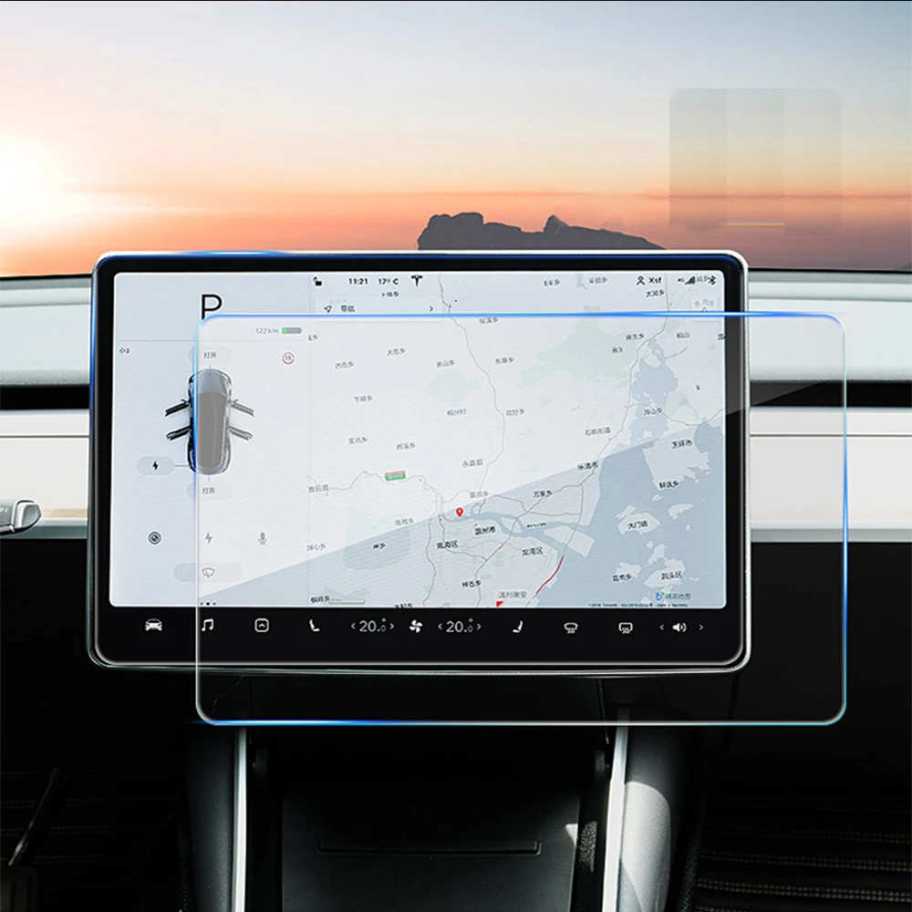

Матовое закаленное стекло 9H, защитная пленка для экрана Tesla Model 3 Y 2021-2023, пленка с центральным управлением и навигацией, аксессуары для модификации автомобиля