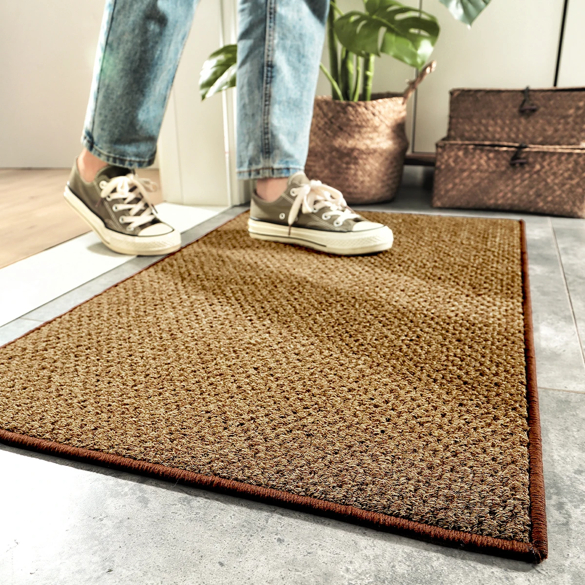 

DEXI Door Mat For Indoor Outdoor Welcome Mat, Durable Front Door Mat Low Profile Entryway Rug For Entry, Patio, Garage, High Tra