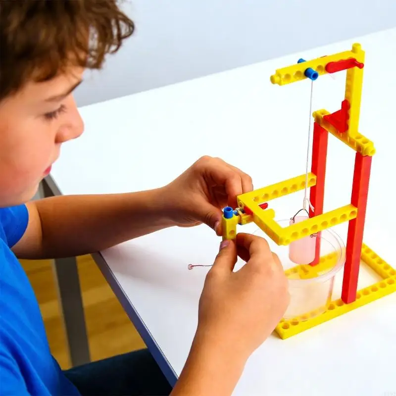 DIY 교육 과학 실험 세트 물리학 장난감 아이들을위한 안전한 플라스틱 장난감 도구 도르래 조립 학습 F19E에 손