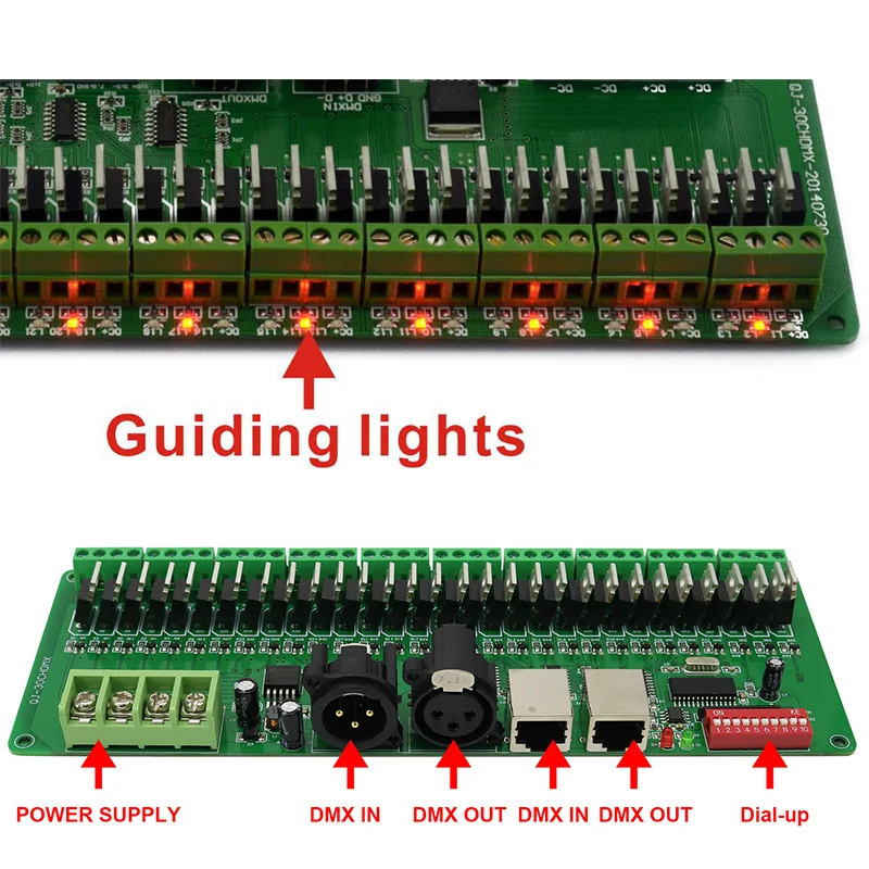 Фото DC 9V- 24V 30 каналов DMX декодер RGB Светодиодные полосы света драйвер DMX 512 без пластиковой коробки контроллер DMX512 диммер №4