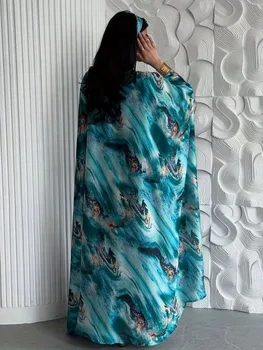 كافتان مطبوع واسع بأكمام طويلة لإطلالة سهرة — صورة 4