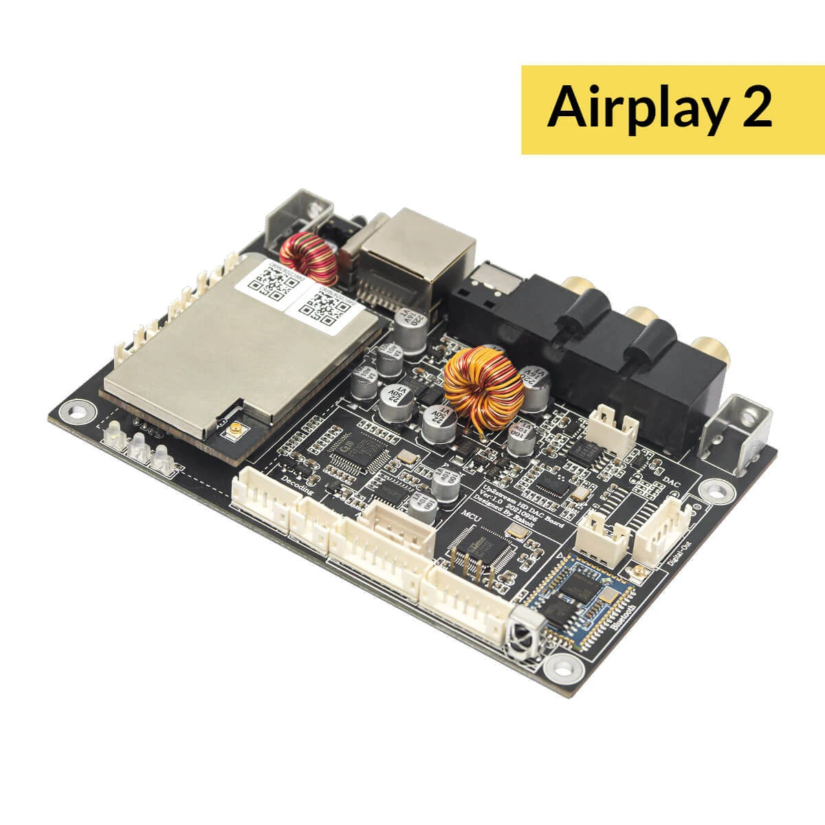 

Up2Stream HD DAC-High-Res Multiroom WiFi & Bluetooth Wireless Aptx HD Audio Streaming Board With tadil Airply2