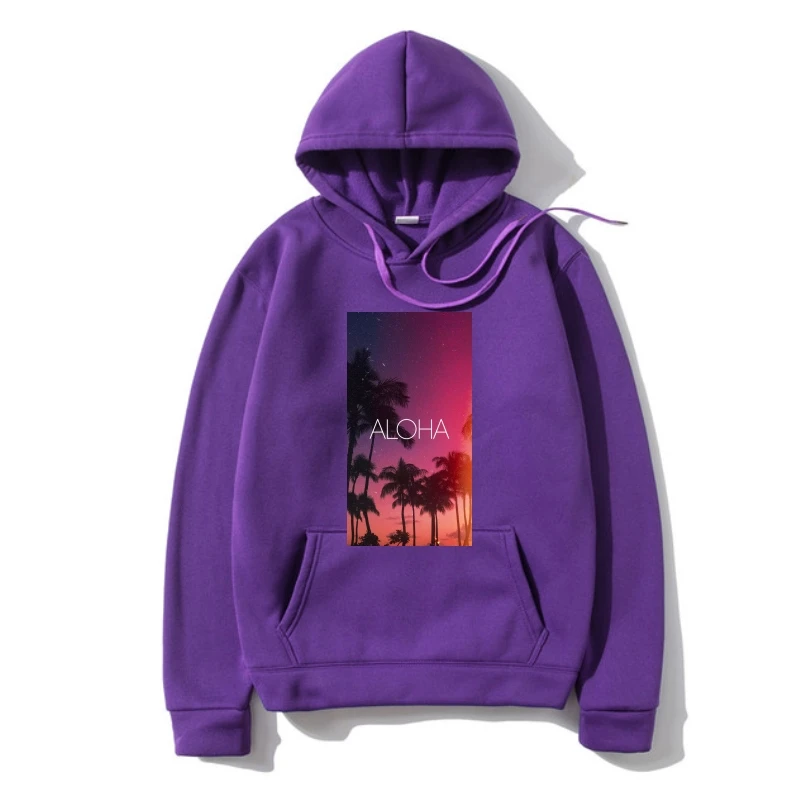 Hoodi Aloha Nigh Palms Capispalla Summer Chill Holiday Hoody Skater Indie Los Angeles
