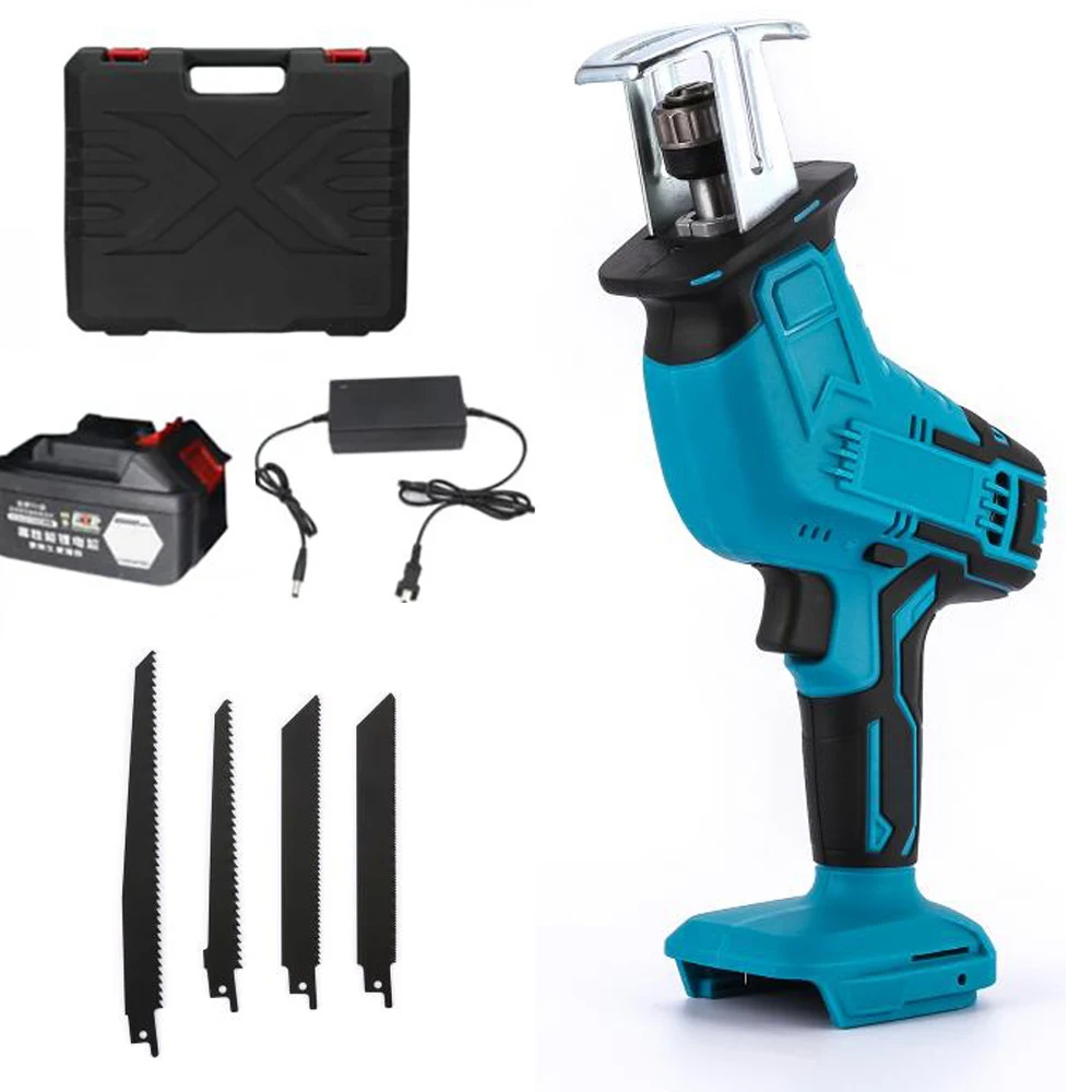 

Electric Reciprocating Saber Saw Cordless Portable Rechargeable Logging Chainsaw Cutting Machine With 4 Blade Battery Wood