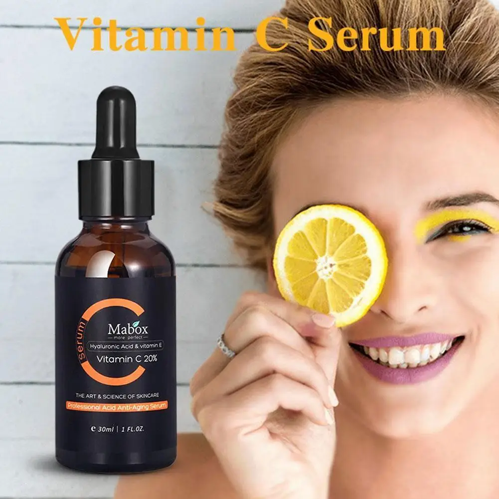 

30ml Vitamin C Face Serum Brightening Skin Tone Hyaluronic Acid Moisturizing Essence Anti Wrinkle Whitening Skin Care