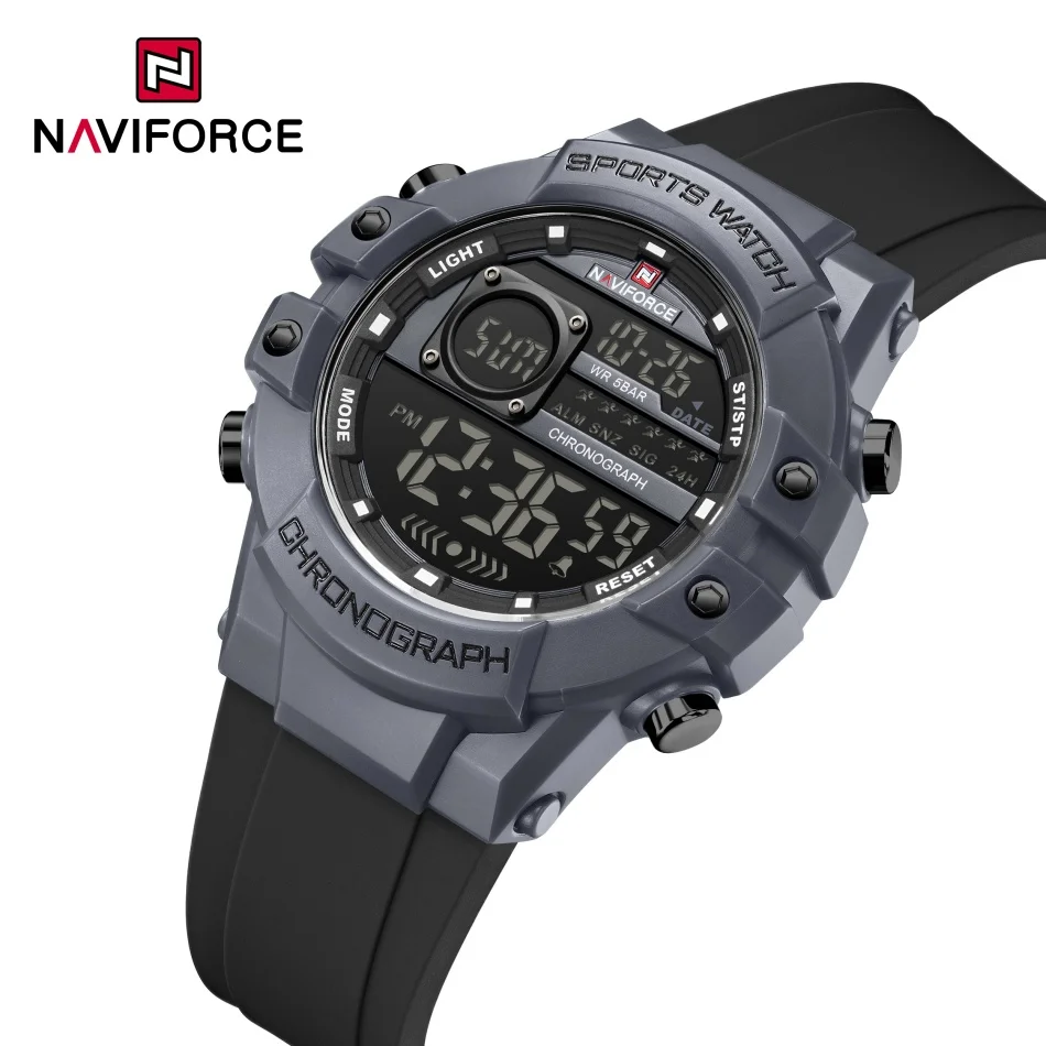 NAVIFORCE Men's Watch Luxury Silicone Strap Watches Fashion Sports ...