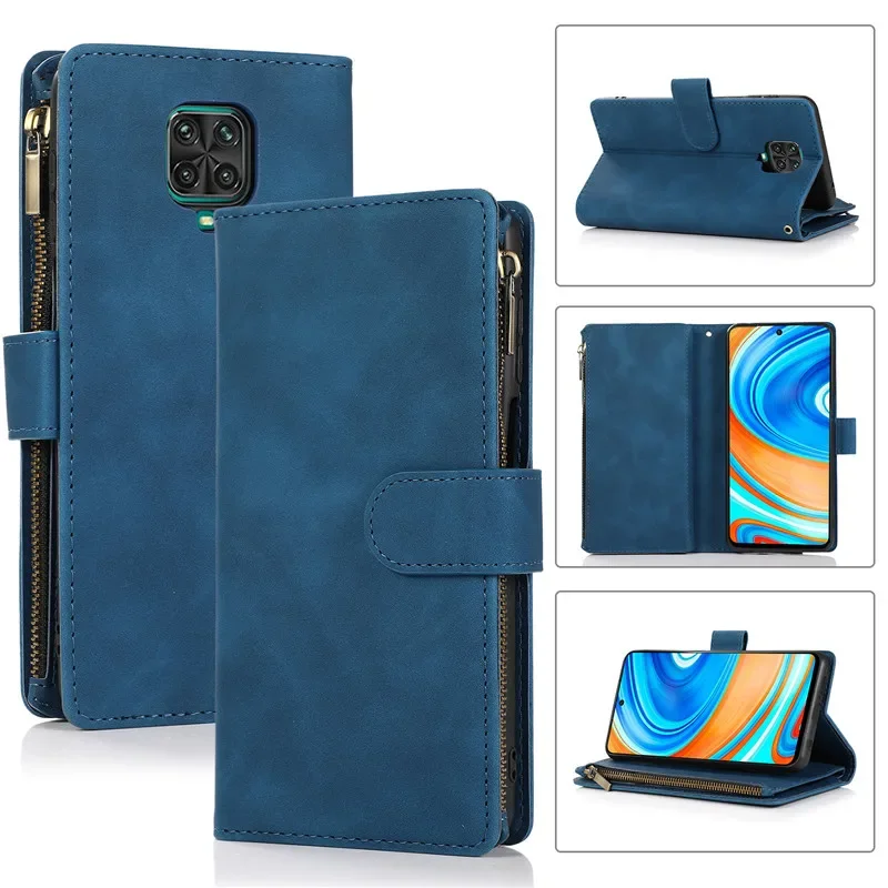 Premium Retro Flip Leather Zipper Wallet Card Case Cover