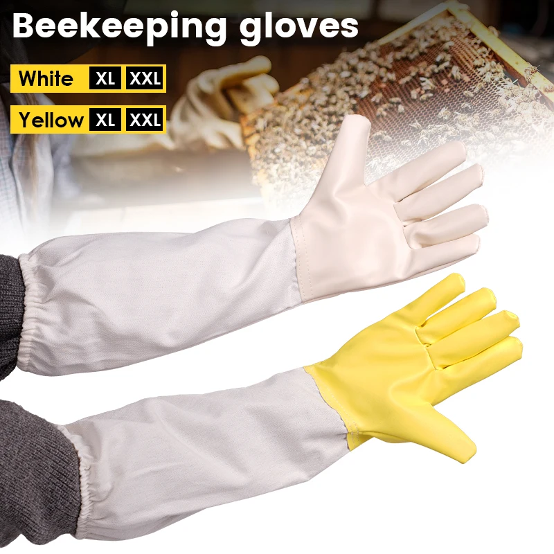 Beekeeper Prevent Beehive Tools Stab Resistant Gloves Beekeeper Gloves Protective Sleeves Professional Anti Bee for Apiculture