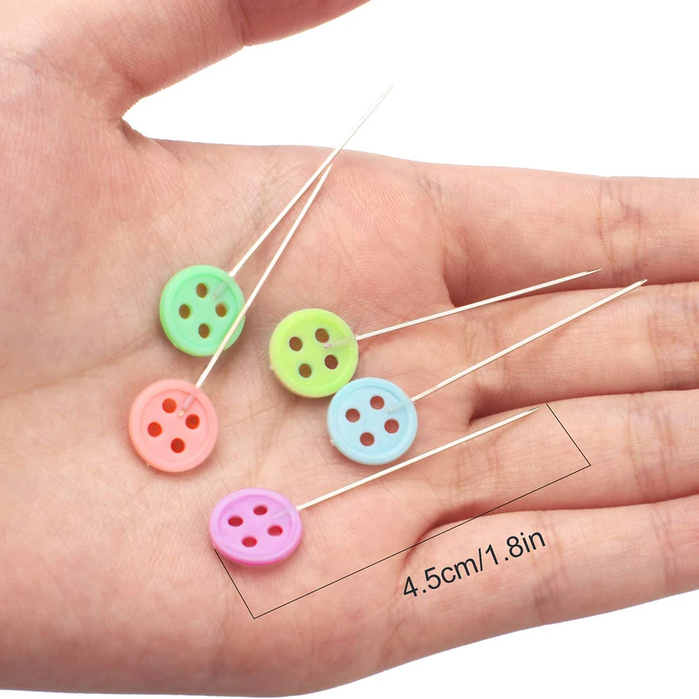 100/50Pcs Patchwork Pins Dressmaking Pins Sewing Embroidery Tools Needle  Fixed Metal Button Pins DIY Sewing Accessories