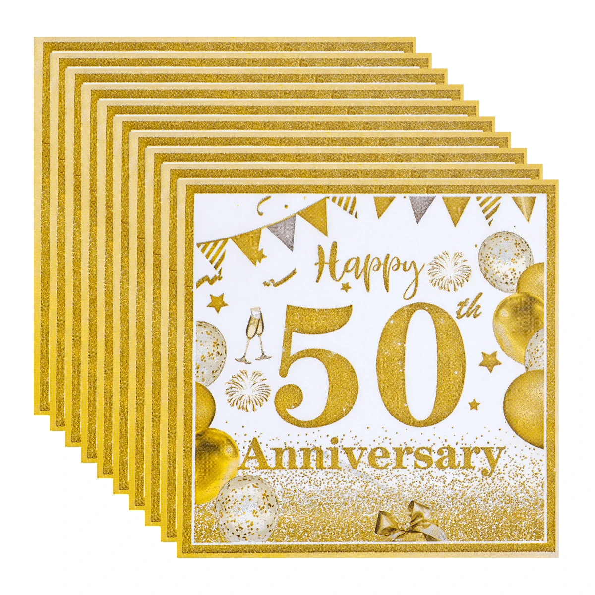 Disposable Paper Napkins Gold Anniversary Party Design Disposable Paper Napkins