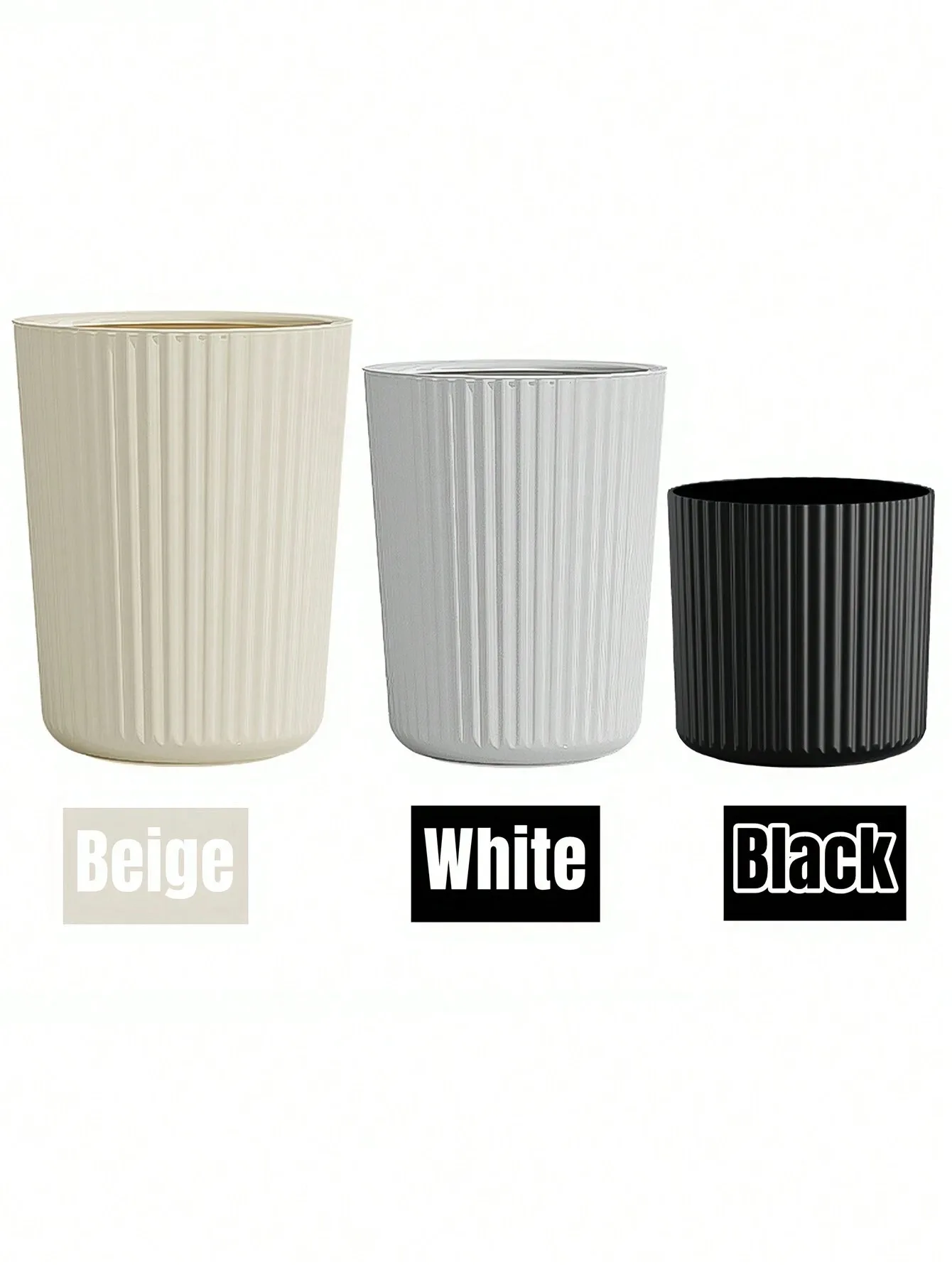 Desktop Trash Can Trash Can 1pc Simple Striped Trash Can for Bedroom Living Room Bathroom Waste Management