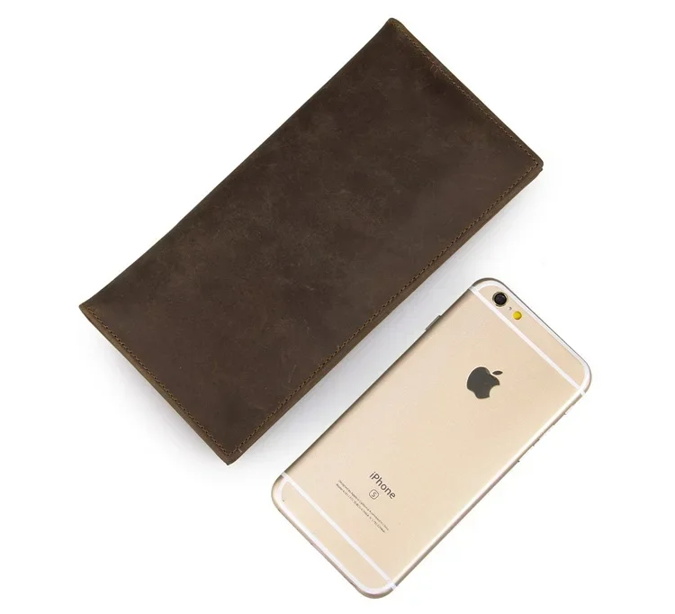 Genuine Leather Long Wallet for Men and Women
