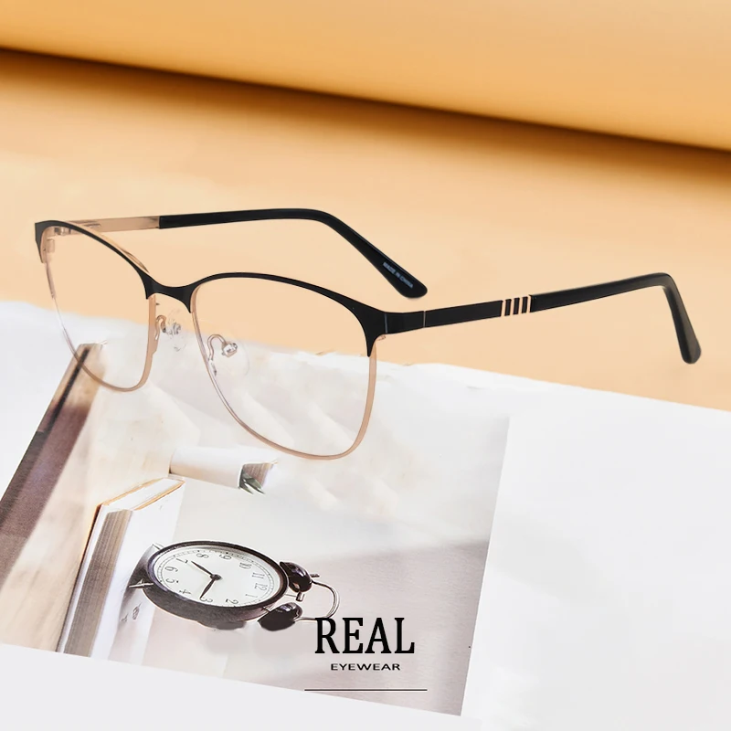 

Новинка 2022, Классическая Металлическая оптическая оправа, квадратные женские компьютерные очки с прозрачными линзами