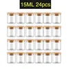 5/10/12/20/24pcs sets Transparent Glass Bottles Jars Vials with Bamboo Lids for Art Crafts and Wedding Favors 15ml 1