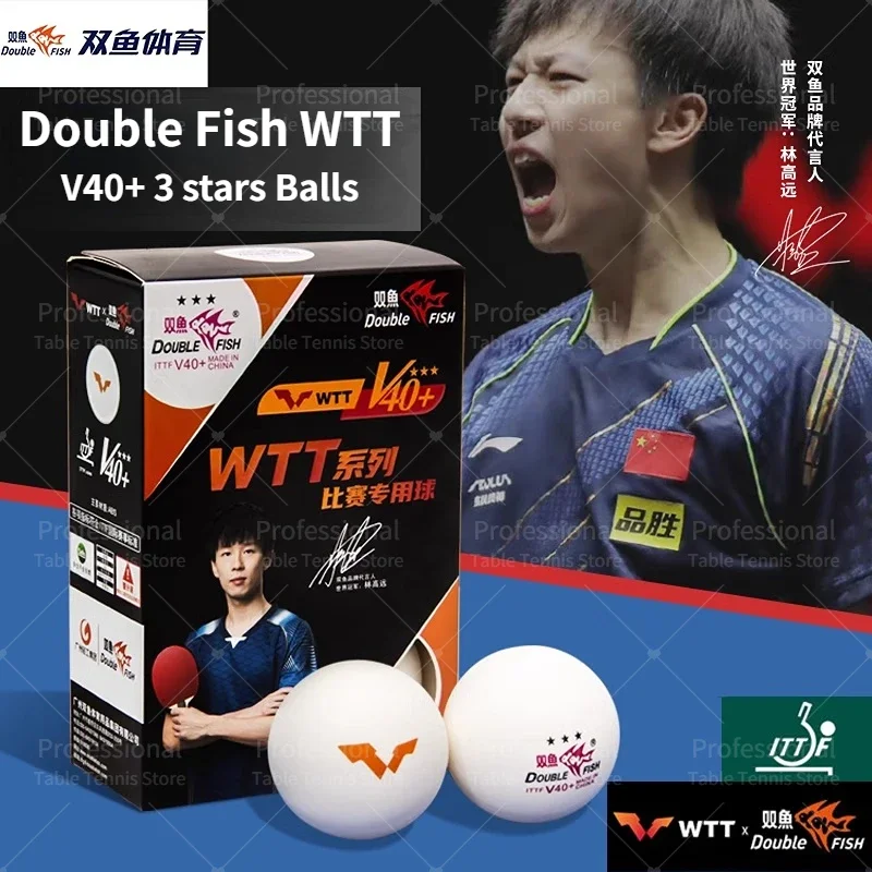 Double Fish 3 Star Table Tennis Ball WTT Official Ball Double Fish 3-Star Ping Pong Balls ITTF Improved table tennis balls