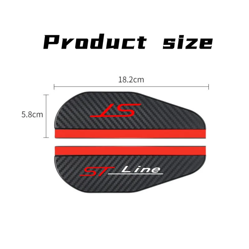Car Rear View Mirror Rain Eyebrow Visor Carbon Fiber Rain Cover 2pcs Fiesta Mondeo Fusion Escape ST LINE Auto Accessories