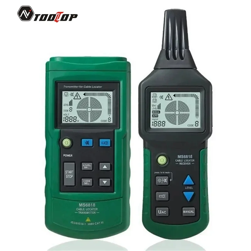 TOOLTOP MS 6818 Portable Network Cable Tester Professional 30-400V AC/DC Metal Pipe Locator Wire Telephone Cable Tracker