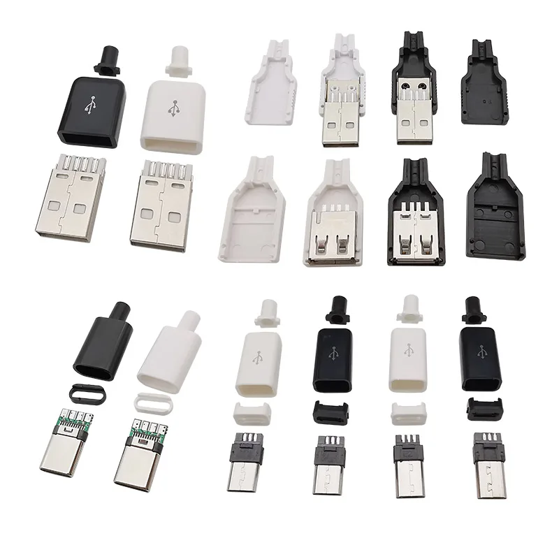10 ชิ้น Micro USB/ประเภท C/USB 2.0 ประเภท A ชายหญิงอะแดปเตอร์บัดกรีซ่อมข้อมูลชาร์จปลั๊กตัวเชื่อมต่อ USB 1