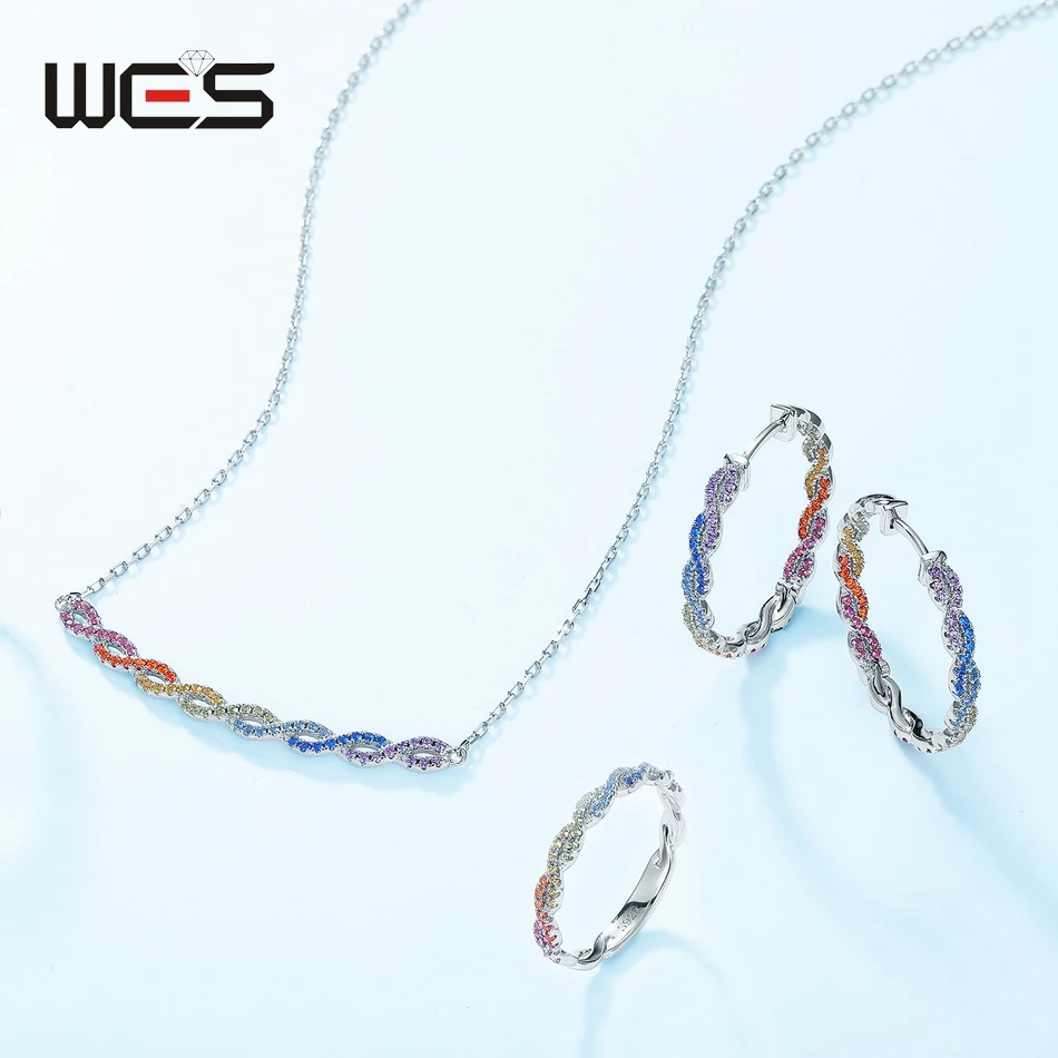 

Женский драгоценный камень WES Rainbow, из стерлингового серебра 925 пробы, цвет зернистый, сертифицированный допамин, летний подарок