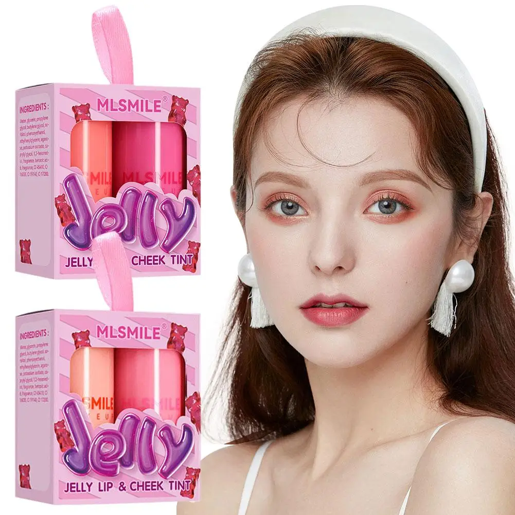 

Grape Jelly Blush Lipstick Red Tint Lip and Cheek Dual-use Lip Lasting Blusher Balm Long Color Cream Cheek Waterproof Rouge W2S2