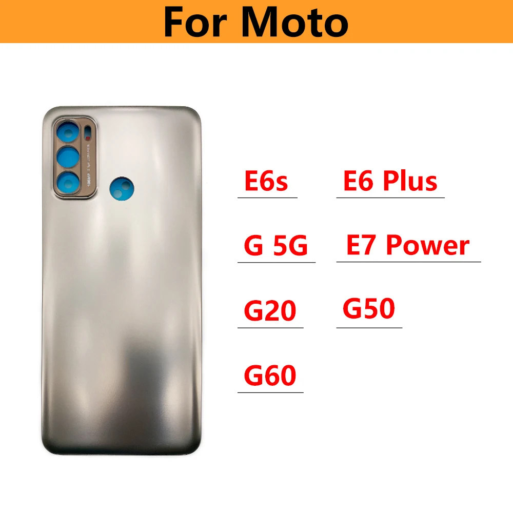 

10Pcs Back Rear Cover For Moto E6 Plus E6S G 5G E7 Power G20 G50 G60 Rear Door Replacement Housing STICKER Adhesive