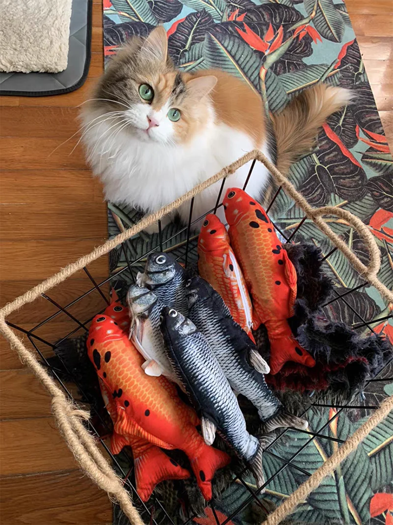 

Cat Toy Fish USB Electric Charging Simulation Fish Catnip Cat Pet Chew Bite Interactive Pet Cat Toy Floppy Wagging Fish