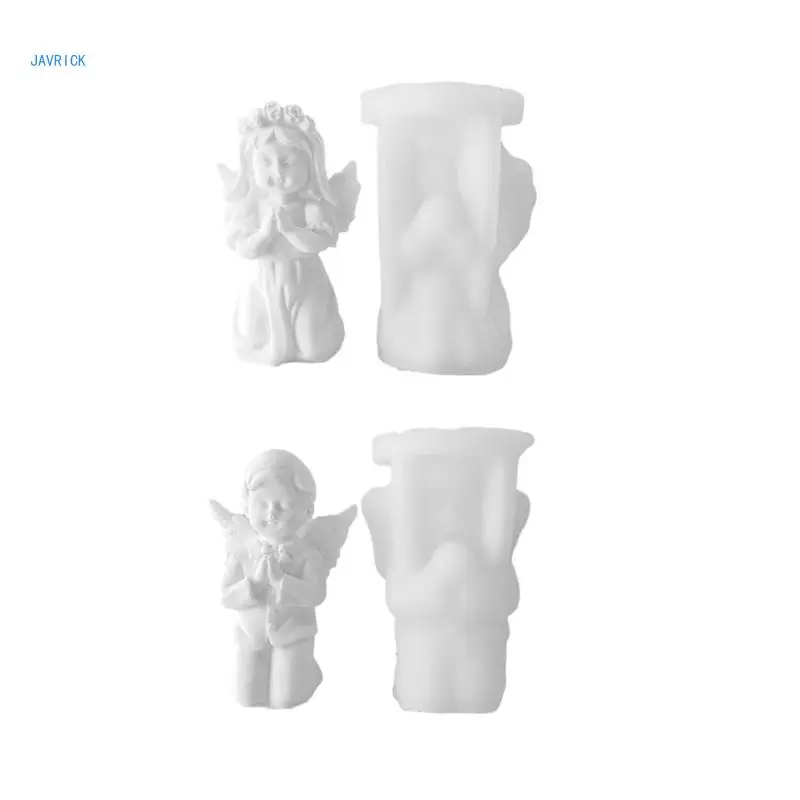Prayer Angel Candle Silicone Mold 3D Girl Handmade Scented Candle Mold DIY Cake Chocolate Soap Molds Epoxy Resin Mould