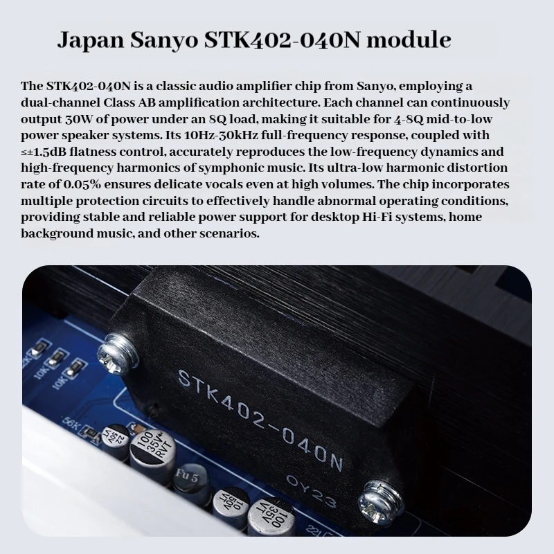CHUBAN PA-402FT Sanyo 후막 블루투스 앰프, HiFi 오디오파일 등급, 고출력 30W*2, 홈 오디오 시스템, 무손실 오디오