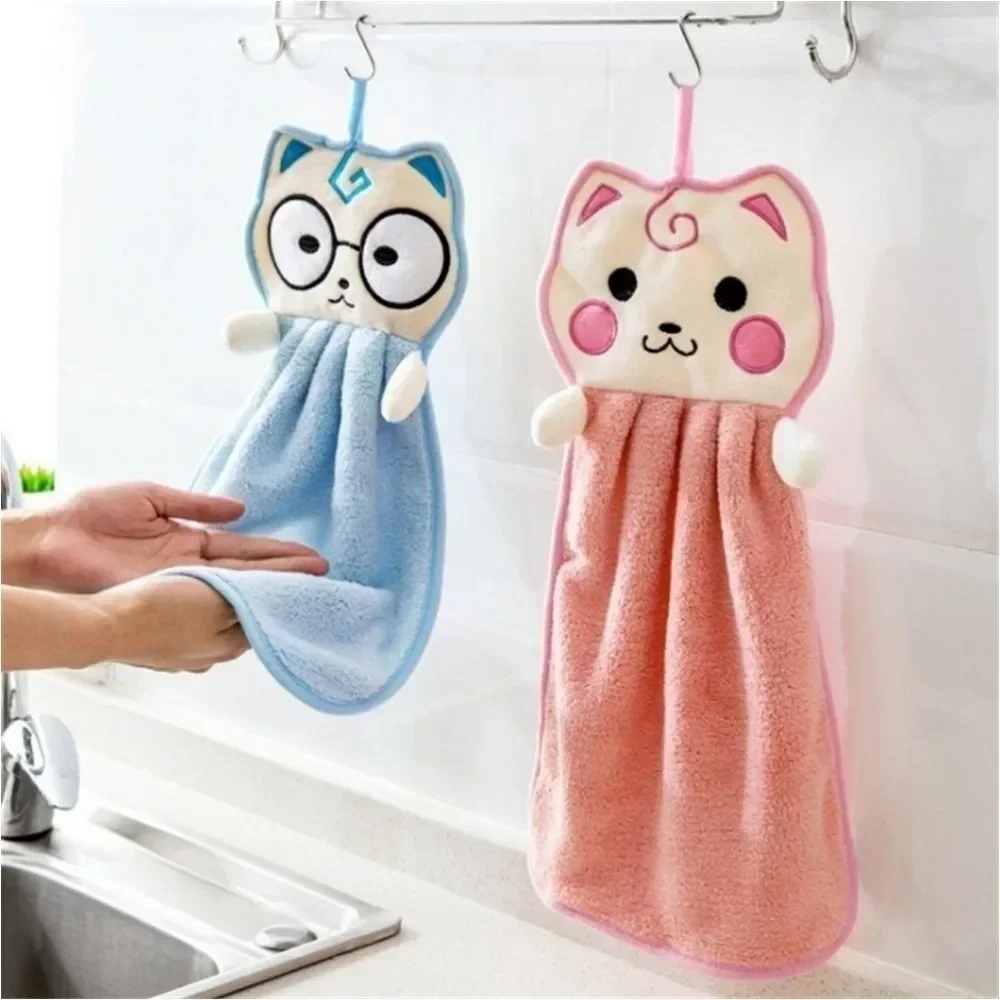 Kitchen home thickened hanging towel microfiber towel bamboo hand towel microfiber hand towel hand towel cotton towel