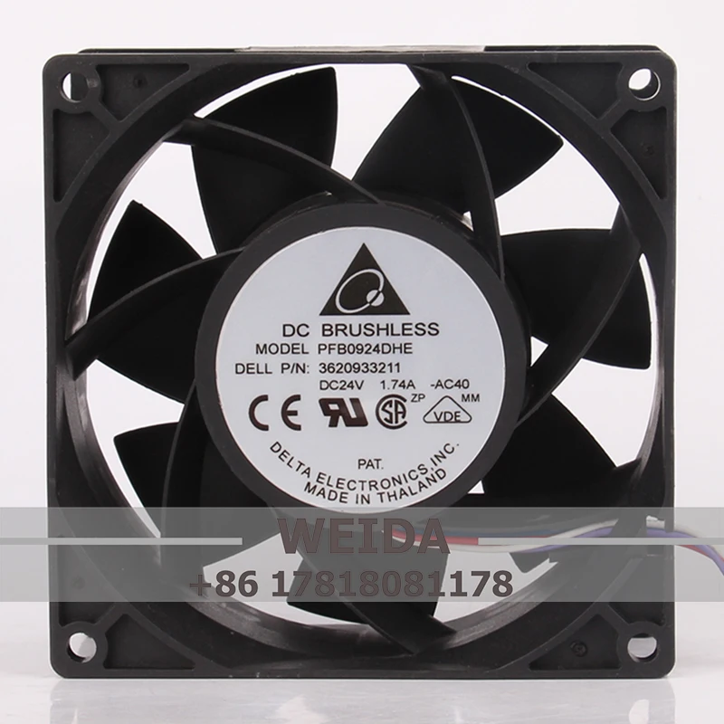 

PFB0924DHE Case Fan Dual Ball Bearing for DELTA DC24V 1.74A ECAC 90X90X38MM 9CM 9038 Frequency Converter High Air Volume Chassis