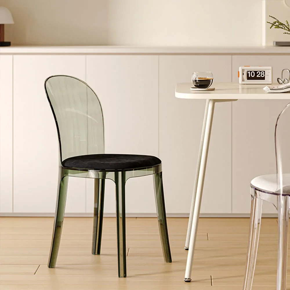 

Relax Unique Dining Chairs Clear Office Plastic Space Saving Chairs Back Support Beach Balcony Single Chaise Indoor Furniture