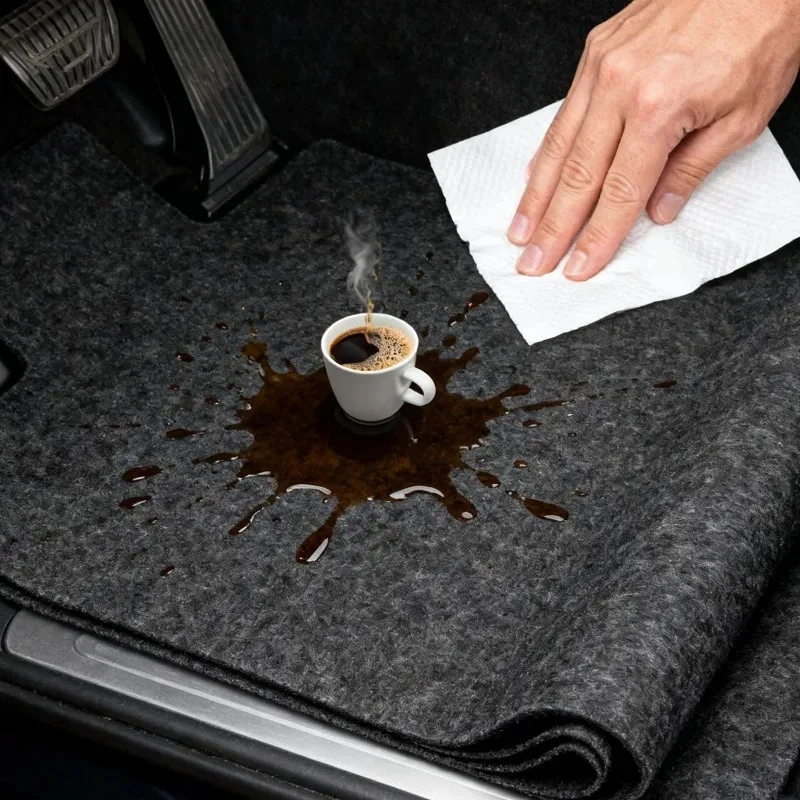 Car Lining Carpet Felt Cloth Self-adhesive Carpet Non-Woven Fabric High Temperature Resistant Felt for Home Camper Car Repair