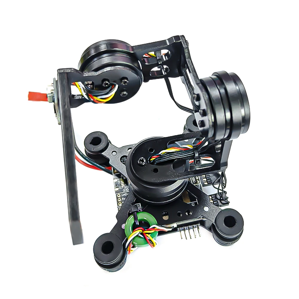 Gimbal stabilisateur pour GoPro montrant les moteurs brushless CNC et les axes de rotation