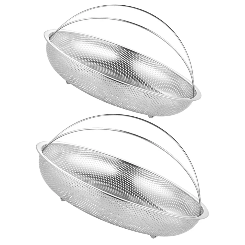 

Steamer Basket Cooking Stainless Steel Vegetable Insert Handle Strainer Rice Washer