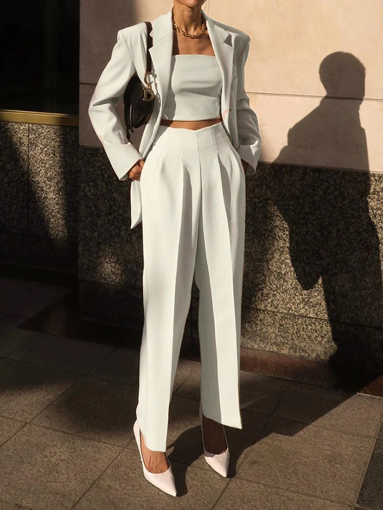 Eleganti pantaloni da ufficio donna autunno pantaloni a pieghe a vita alta pantaloni  da lavoro da donna pantaloni Beige di moda con tasche|Pants \u0026 Capris| -  AliExpress
