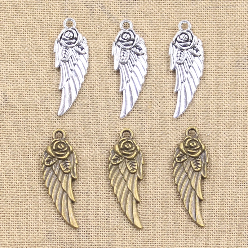 8 stücke Charme Engel Flügel 30x12mm Antike, Der Anhänger fit,Vintage Tibetischen Bronze Silber farbe, DIY Handgemachten Schmuck